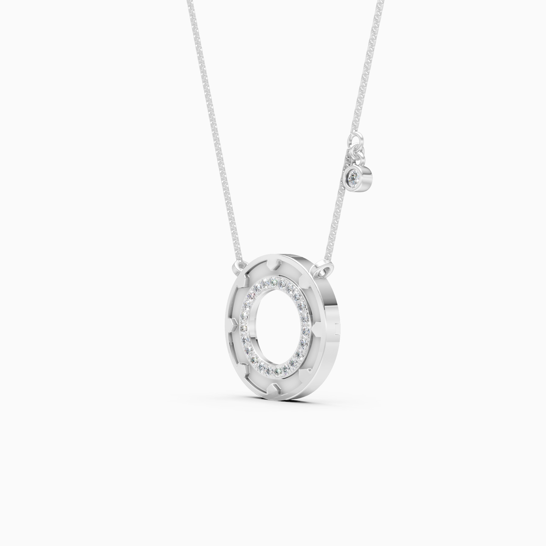 Circle Gold Lab Grown Diamond Necklace